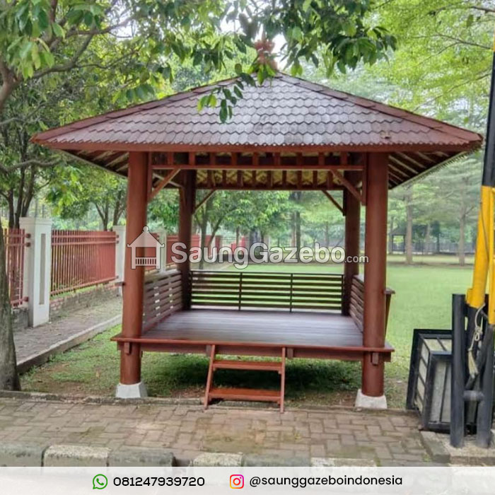 Jasa Pembuatan Saung Gazebo Kayu Kelapa Depok