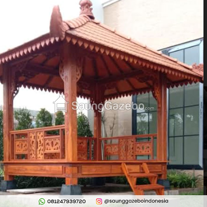 Jasa Pembuatan Saung Gazebo Kayu Jati Bekasi